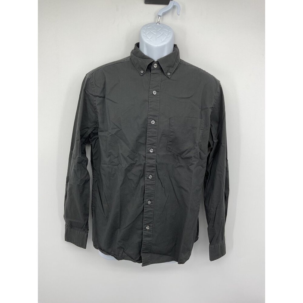 Sonoma Goods For Life Mens Button-Up Shirt M Gray Cotton Blend Long Sleeve